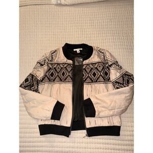 Alphamoment Cream beaded bomber jacket size 38